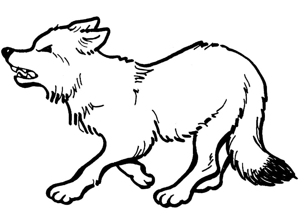 인쇄 가능한 화난 늑대 coloring page