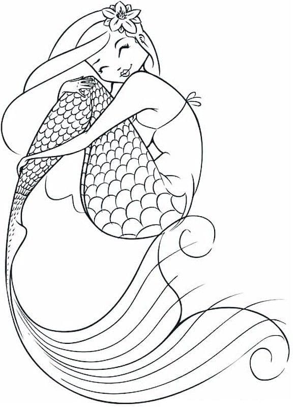 인쇄 가능한 멋진 인어 coloring page