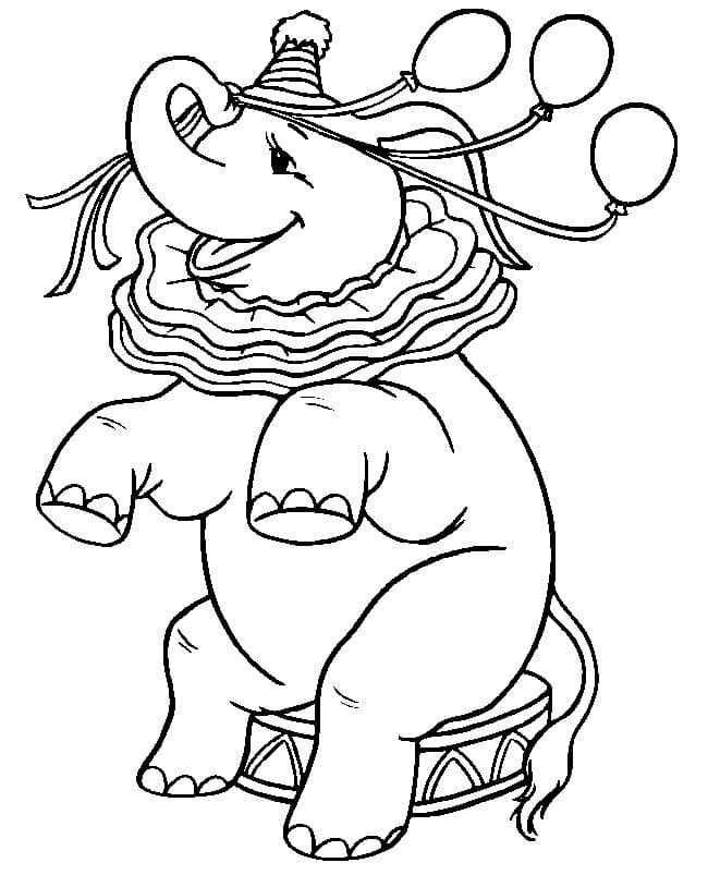 인쇄 가능한 서커스 코끼리 coloring page