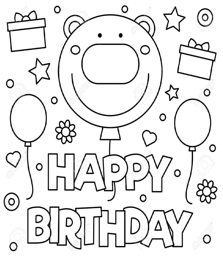 인쇄용 생일 축하합니다 coloring page