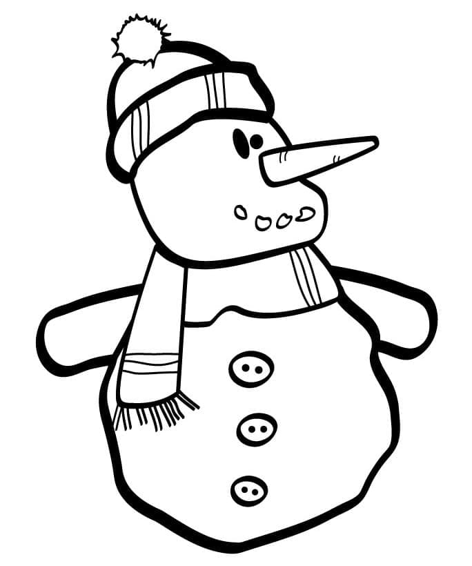 재미있는 크리스마스 눈사람 coloring page