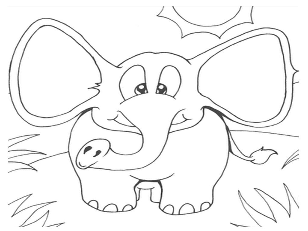 재미있는 코끼리 coloring page