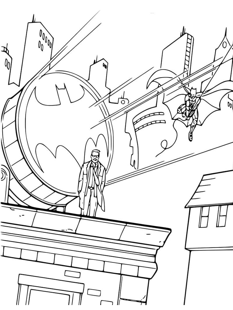 제임스 고든과 배트맨 coloring page