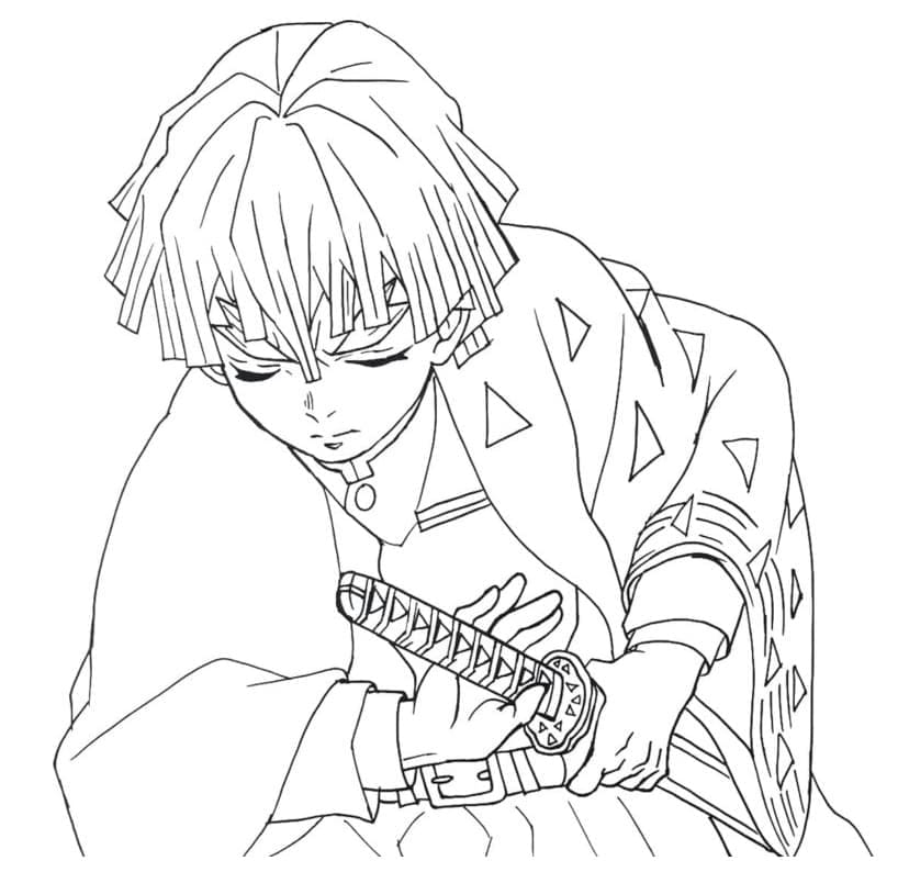 젠이츠 아가츠마 coloring page