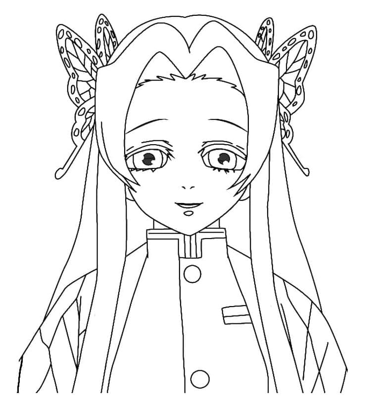 카나에 코초 데몬 슬레이어 coloring page