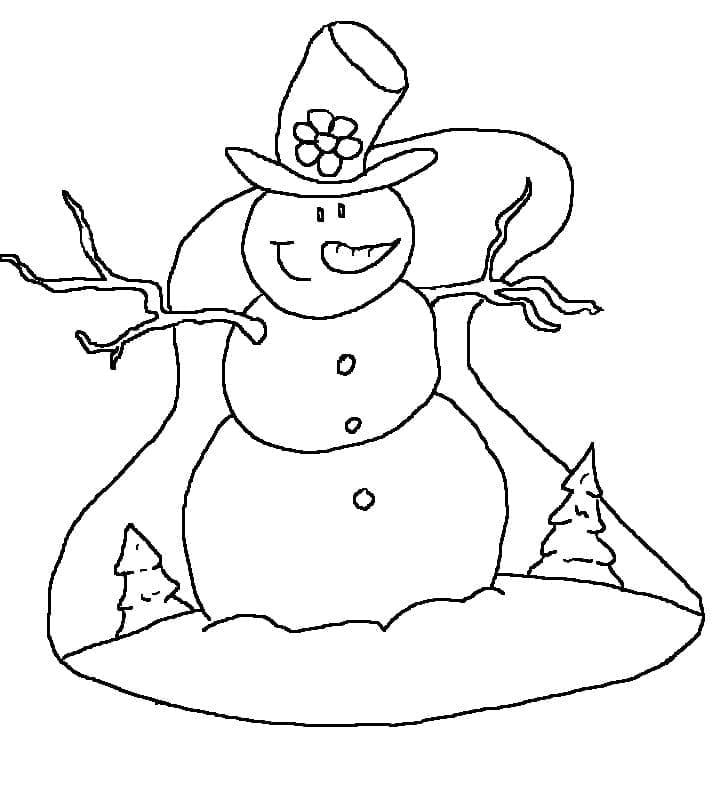 크리스마스 눈사람 coloring page