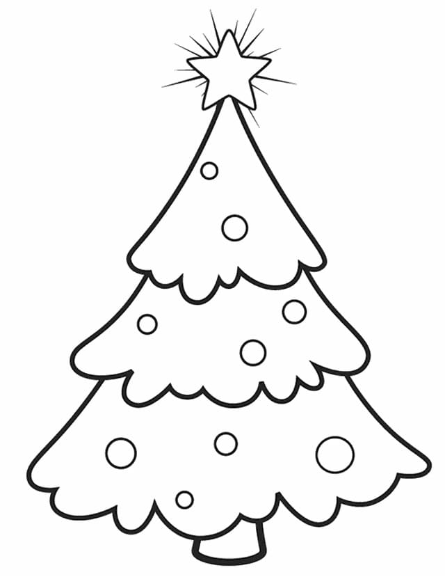 크리스마스 트리 – 쉬운 시트 coloring page