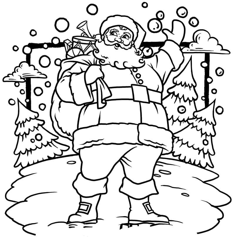크리스마스에 산타 클로스 coloring page