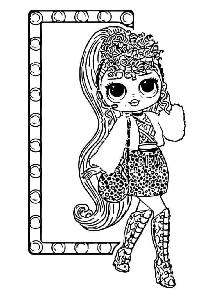 Lady Diva LOL Surprise OMG coloring page
