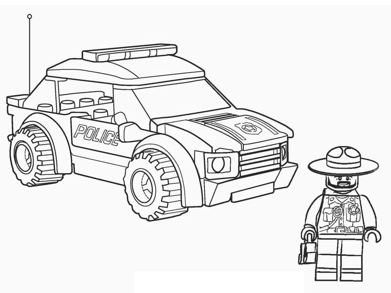 레고 경찰 coloring page