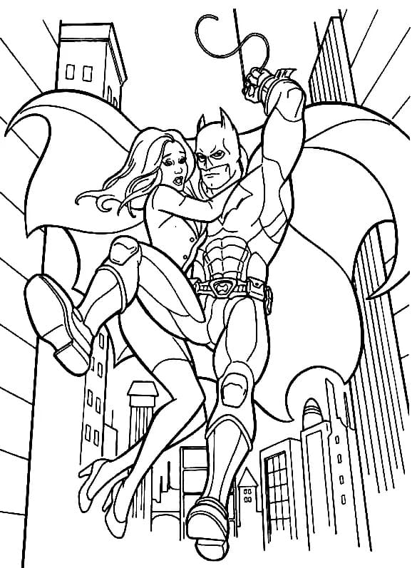 레이디를 구하는 배트맨 coloring page