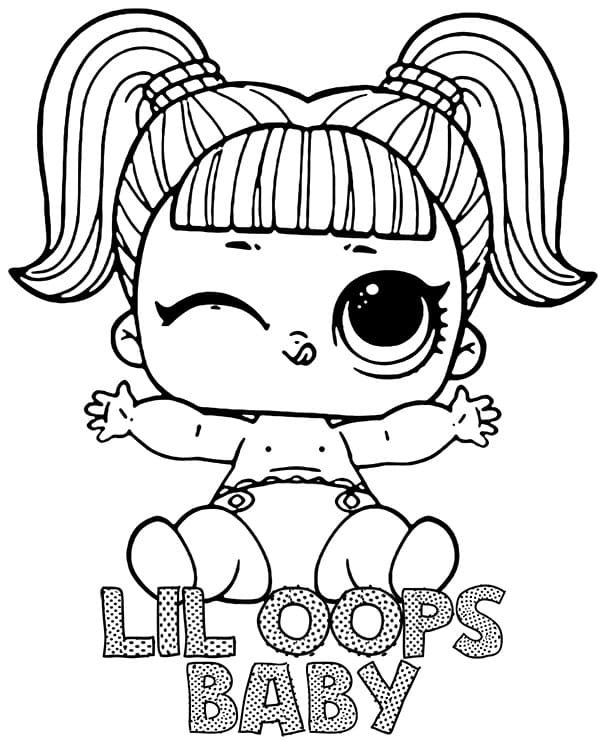 Lil Oops Baby LOL coloring page