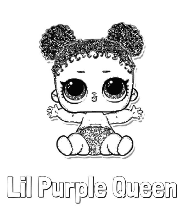 Lil Purple Queen LOL Surprise coloring page