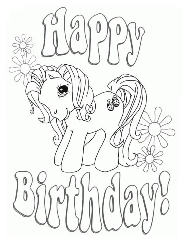 마이 리틀 포니 생일 축하해 coloring page
