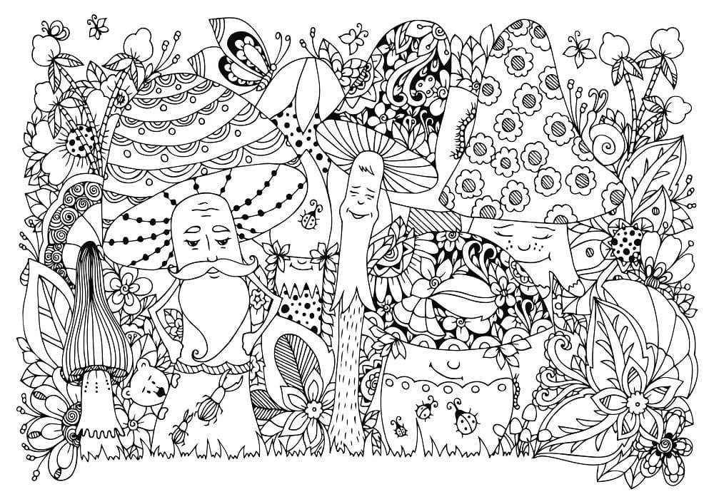 만화 버섯 coloring page