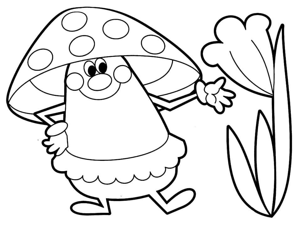 만화 버섯 인쇄 가능 coloring page