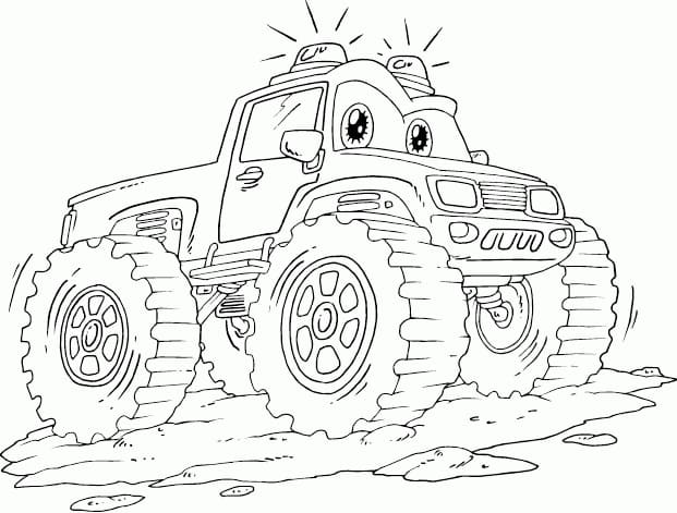 만화 몬스터 트럭 인쇄 가능 coloring page