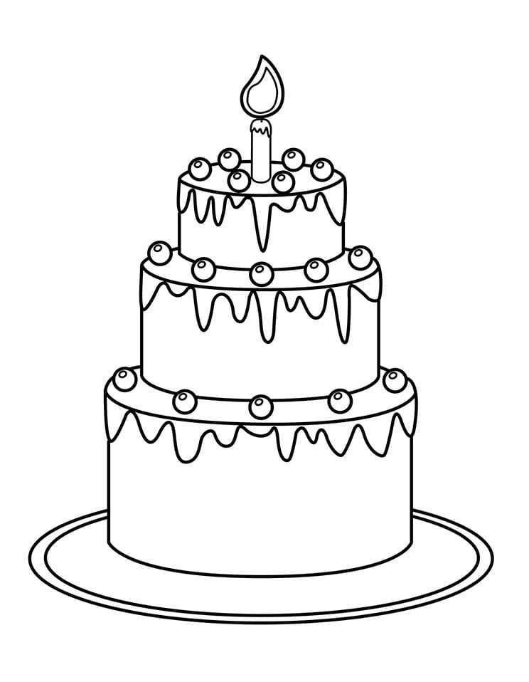 맛있는 생일 케이크 coloring page
