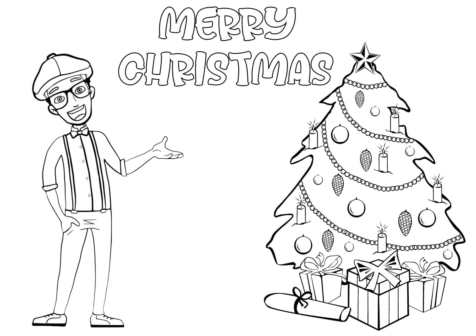 메리 크리스마스 블리피 coloring page