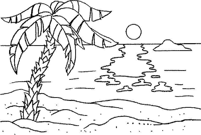 멋진 해변 장면 coloring page