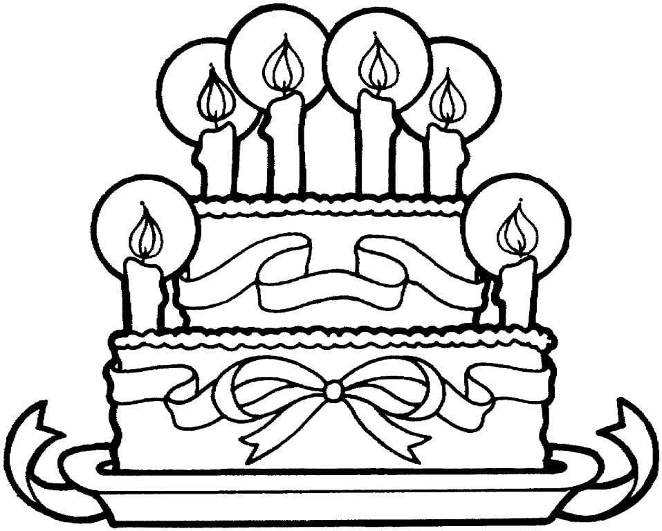 멋진 생일 케이크 coloring page
