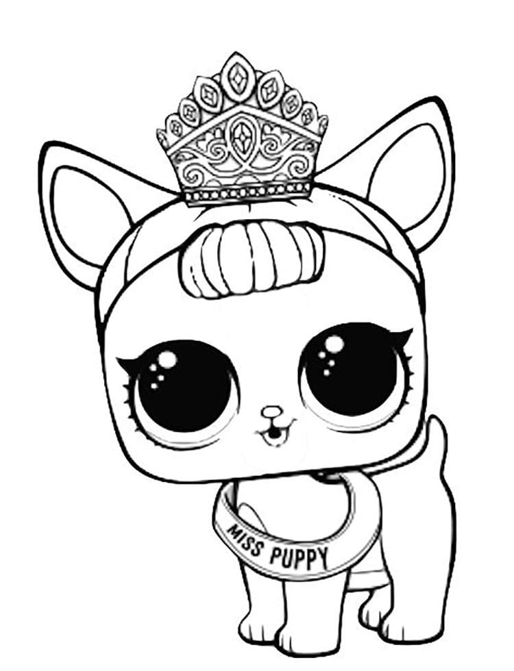 Miss Puppy LOL coloring page