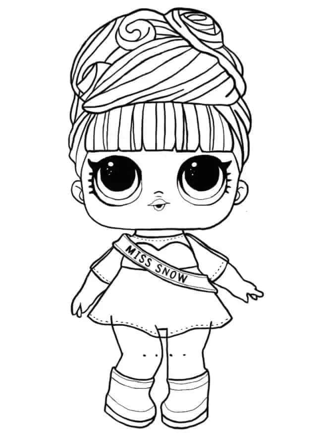 Miss Snow LOL coloring page