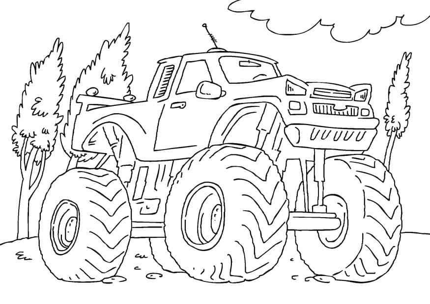 몬스터 트럭 무료 coloring page
