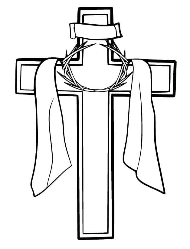 무료 부활절 십자가 coloring page