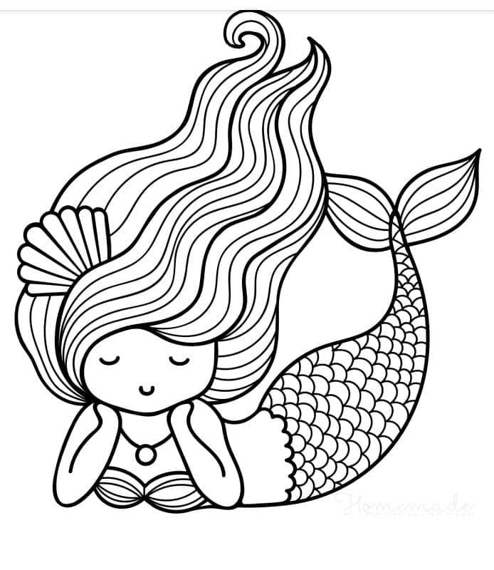 무료 인어 coloring page