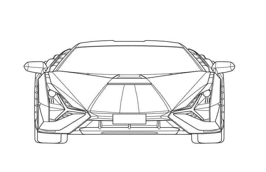 무료 인쇄용 람보르기니 자동차 coloring page