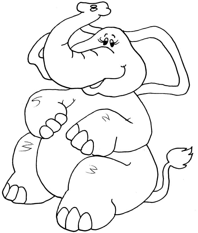 무료 인쇄용 만화 코끼리 coloring page
