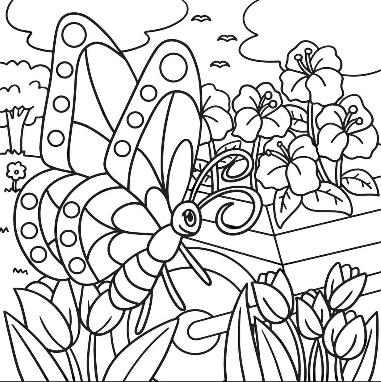 나비 정원 coloring page