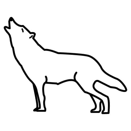 늑대 외곽선 coloring page