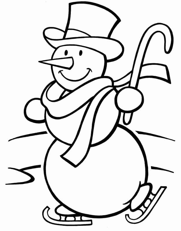 눈사람 아이스 스케이팅 coloring page