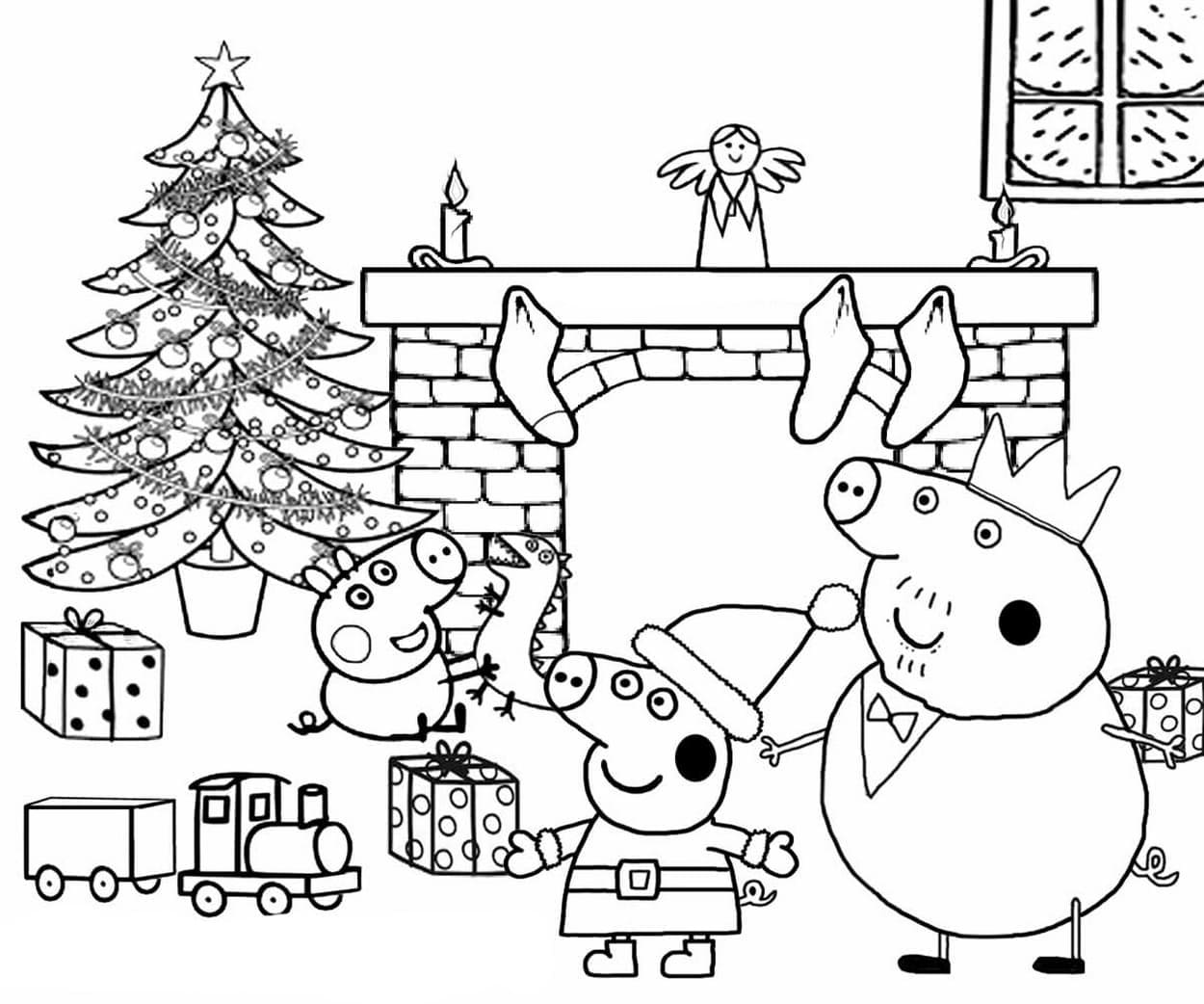 페파 피그 크리스마스 coloring page