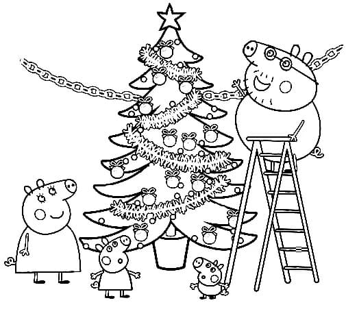 페파 피그 크리스마스 트리 coloring page