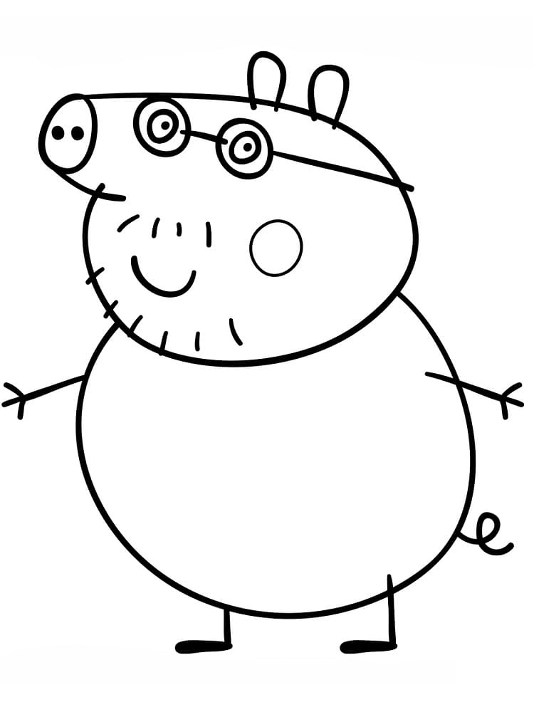 Peppa Pig의 아빠 돼지 coloring page