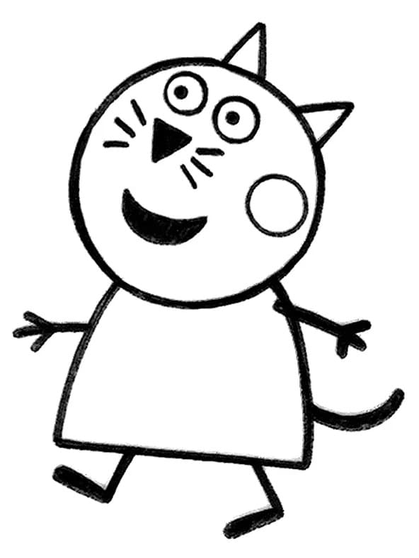 Peppa Pig의 사탕 고양이 coloring page