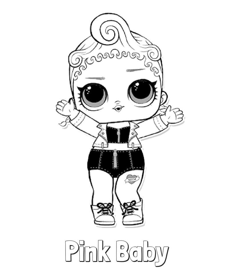 Pink Baby LOL coloring page
