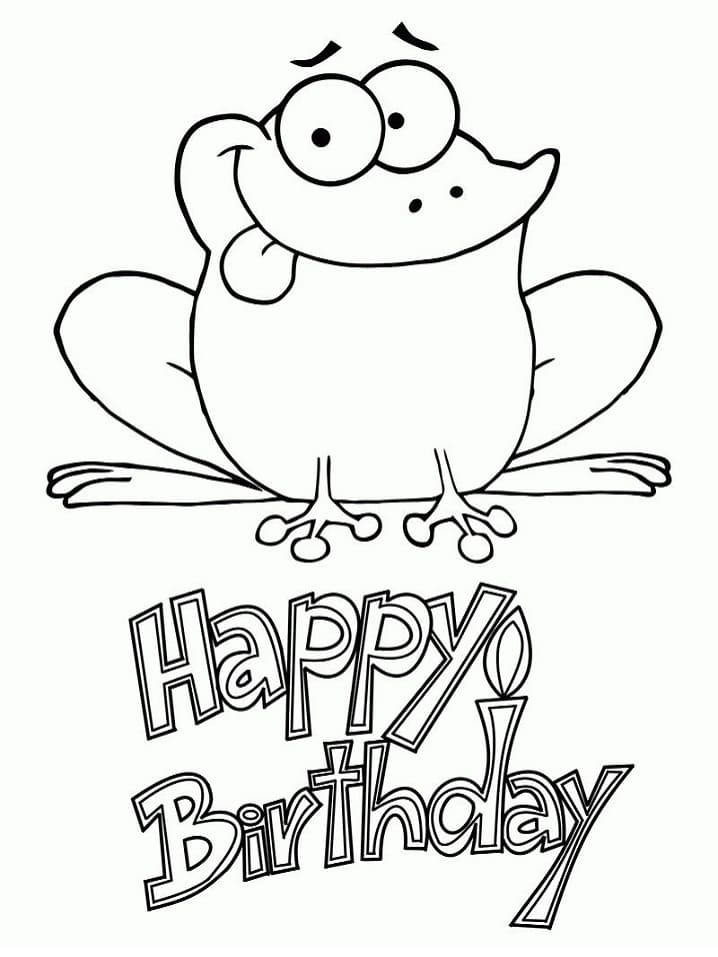 생일 축하 개구리 coloring page