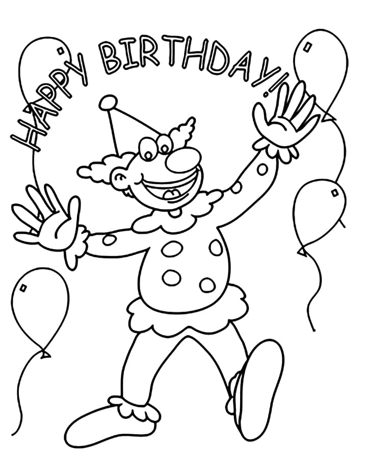 생일 축하 광대 coloring page