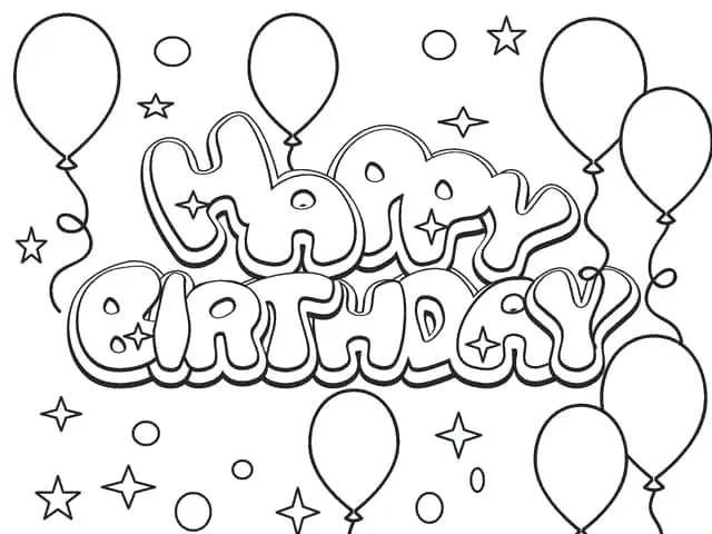 생일 축하 인쇄 가능 coloring page