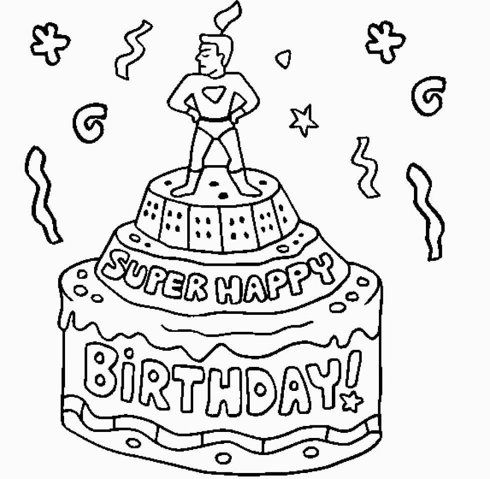 생일 축하 케이크 coloring page