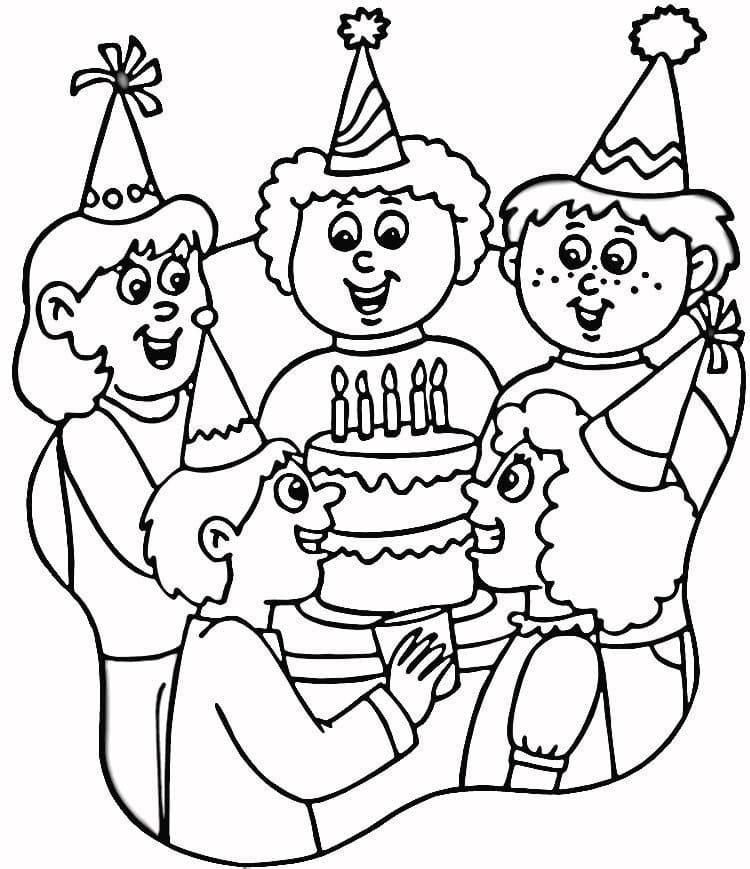 생일 축하 파티 coloring page