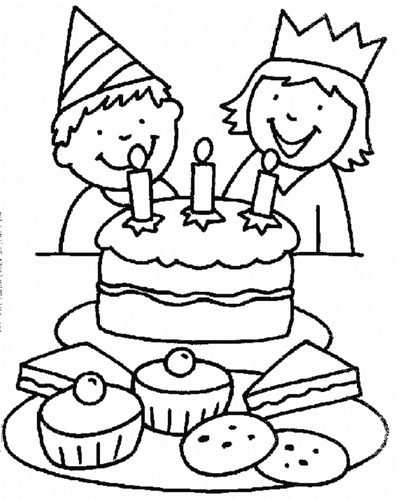 생일 축하해 coloring page