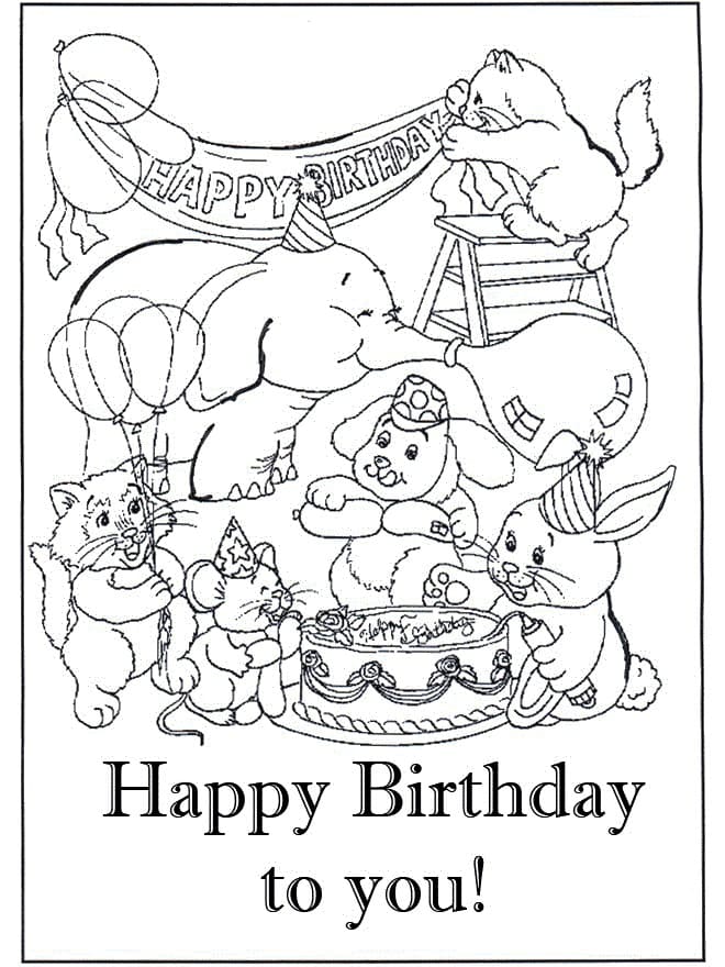 생일 축하해요 coloring page