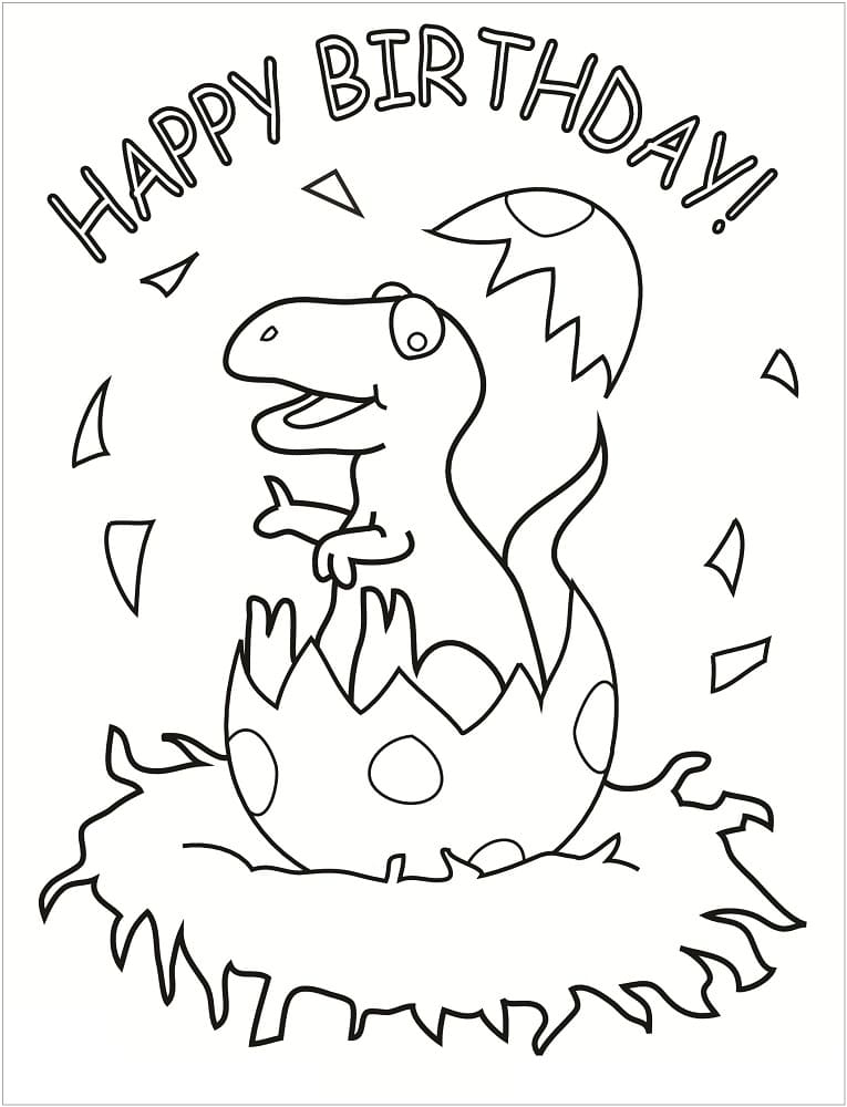 생일축하공룡 coloring page