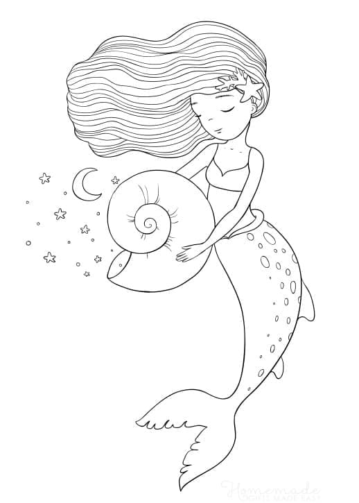 사랑스러운 인어 인쇄 가능 coloring page