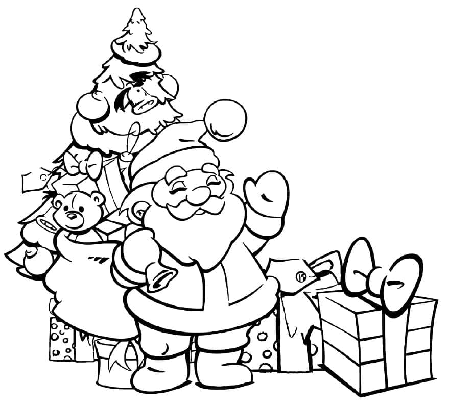 산타 클로스는 행복하다 coloring page